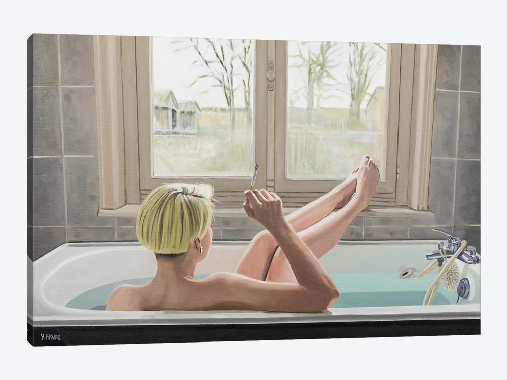 Bathtub by Yvan Favre 1-piece Canvas Art