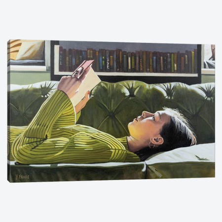 The Reader Canvas Print #YVF49} by Yvan Favre Canvas Print