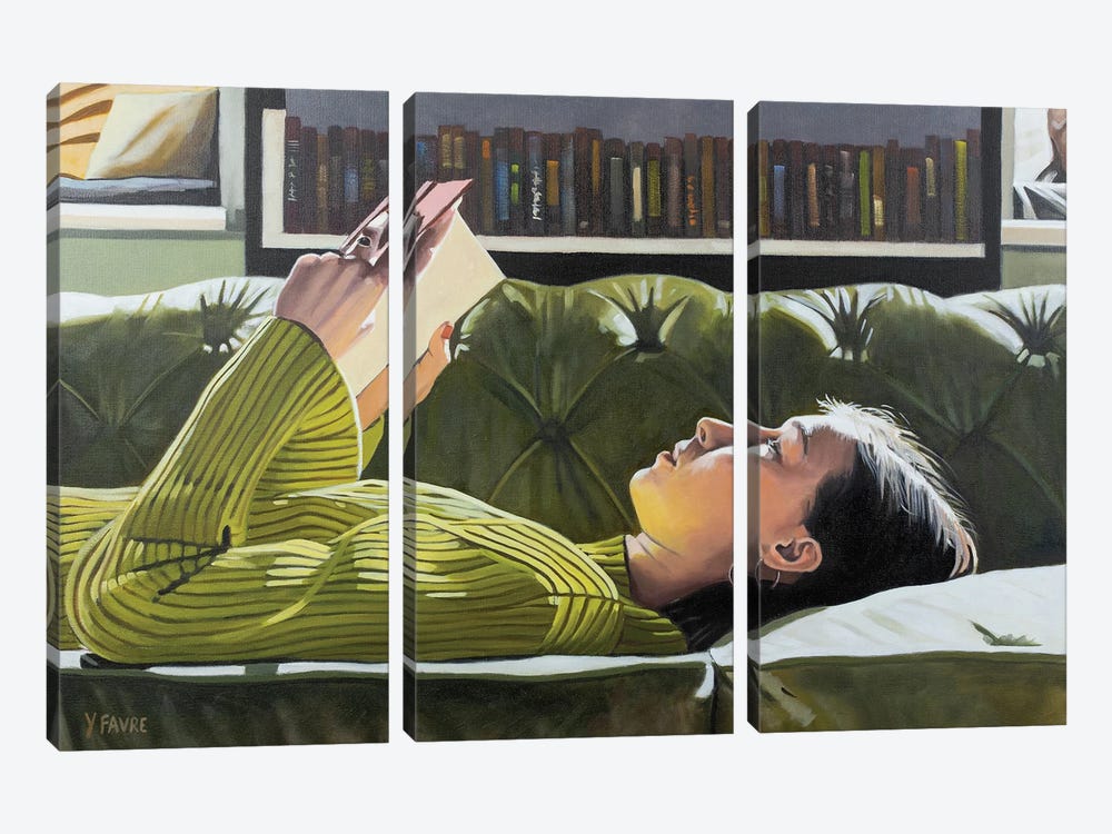 The Reader by Yvan Favre 3-piece Art Print