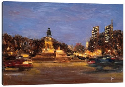 Night In Philly Canvas Art Print - Yangzi Xu