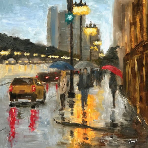 Canvas Print: Rainy Afternoon On Michigan Ave by Yangzi Xu