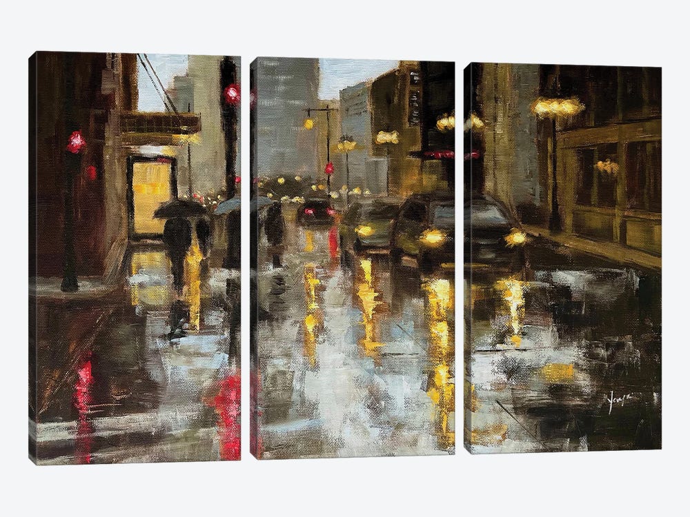 Rainy Afternoon by Yangzi Xu 3-piece Canvas Artwork