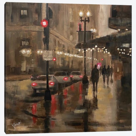Winter Evening, Randolph Street Canvas Print #YXU18} by Yangzi Xu Canvas Art