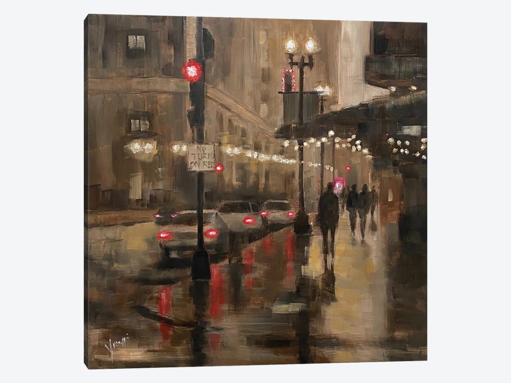 Winter Evening, Randolph Street by Yangzi Xu 1-piece Canvas Print