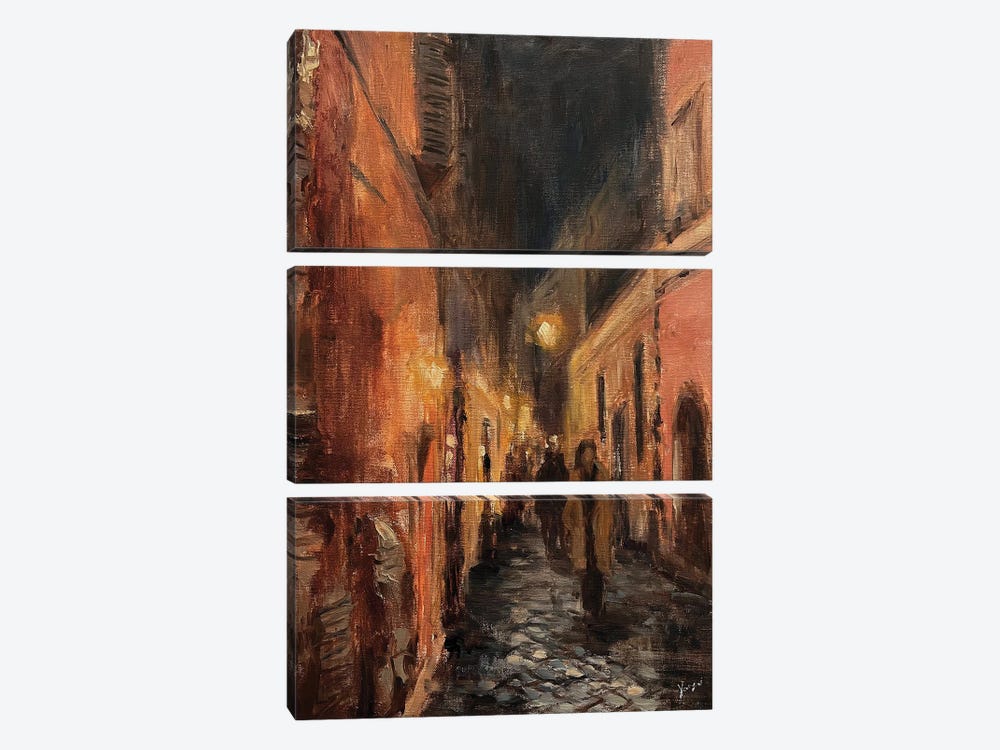 Alley In Rome by Yangzi Xu 3-piece Canvas Artwork