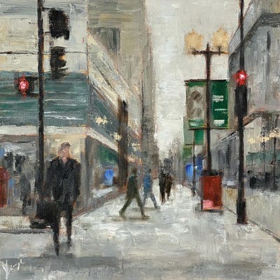 Concrete Forest by Yangzi Xu framed canvas print