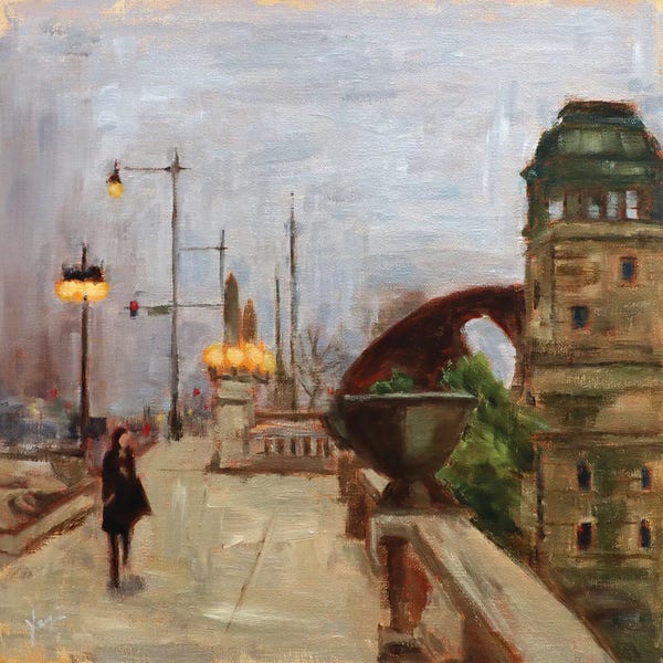 Canvas Print: Riverfront Haze by Yangzi Xu