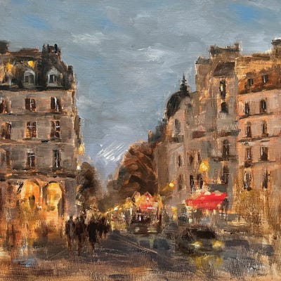 Paris Glow by Yangzi Xu framed canvas print