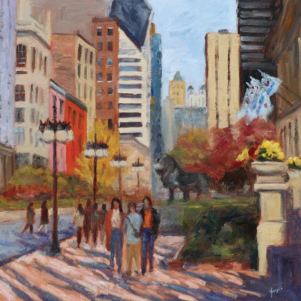 Fine Art Print: Autumn Glow At Art Institute Of Chicago by Yangzi Xu
