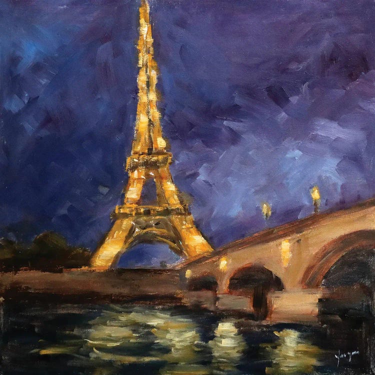 Eiffel Enchantment At Night by Yangzi Xu wall art