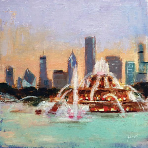 Yangzi Xu: Lavender Dusk Over Buckingham by Yangzi Xu