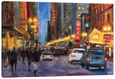 Evening In The Loop Canvas Art Print - Art by Asian Artists