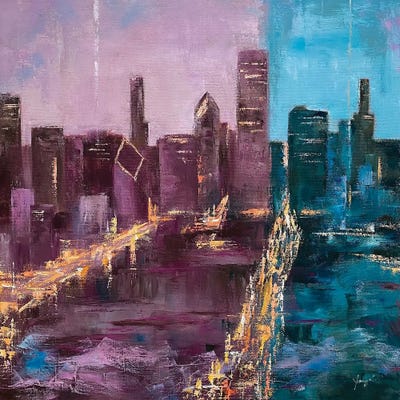 Fire And Rain by Yangzi Xu framed canvas print