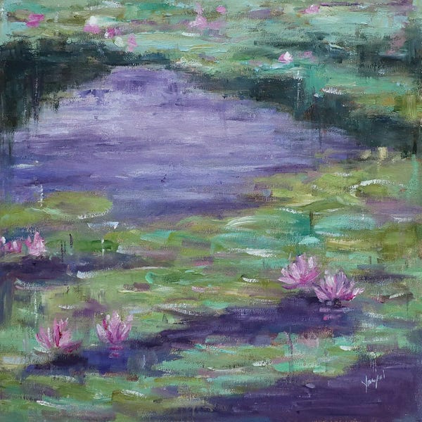 Yangzi Xu: Pond In Purple by Yangzi Xu