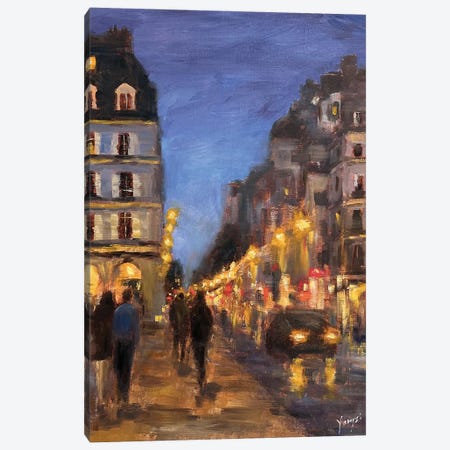 Evening In Paris Canvas Print #YXU5} by Yangzi Xu Art Print