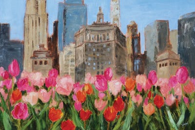 Art by Asian & Pacific Islander Artists - Canvas Prints: Magnificent Mile In Bloom by Yangzi Xu