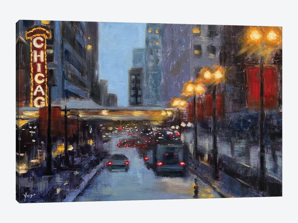 Evening In Chicago by Yangzi Xu 1-piece Canvas Print