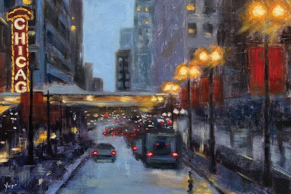 Yangzi Xu: Evening In Chicago by Yangzi Xu