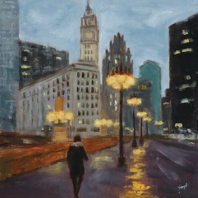 Art by Asian & Pacific Islander Artists - Canvas Prints: Wander On Wacker by Yangzi Xu