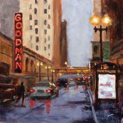 Art by Asian & Pacific Islander Artists - Canvas Prints: Hazy Morning On Dearborn by Yangzi Xu
