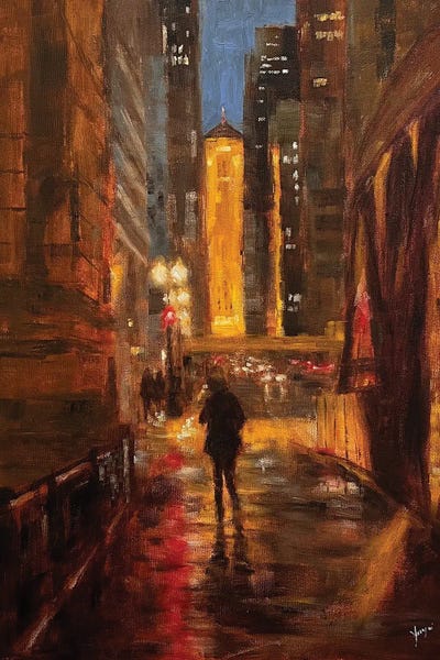 Yangzi Xu: Glimpse Of La Salle Street by Yangzi Xu