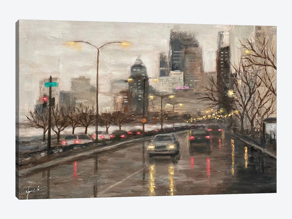 Gold Coast In Misty Rain by Yangzi Xu 1-piece Canvas Art