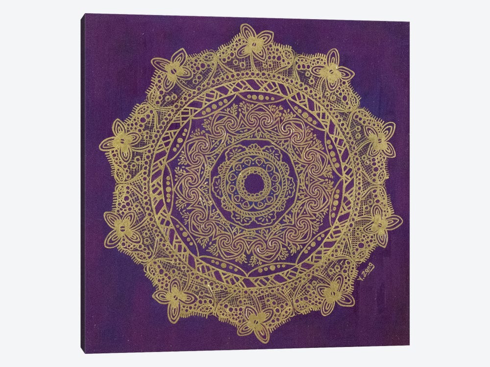 Gold Mandala Purple Lace by Yue Zeng 1-piece Canvas Art Print