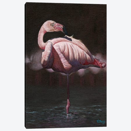 Pink Flamingo Bird Canvas Print #YZG10} by Yue Zeng Art Print