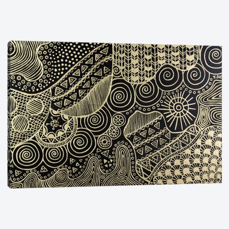 Gold Pigment Doodle Artwork Canvas Print #YZG111} by Yue Zeng Canvas Wall Art