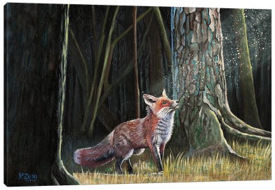 Red Fox In Forest Canvas Art Print - Yue Zeng