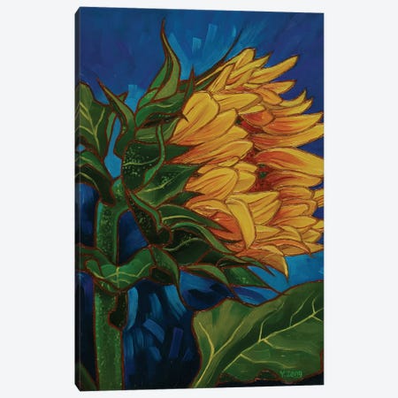 Sunflower Oil Painting Canvas Print #YZG129} by Yue Zeng Canvas Print