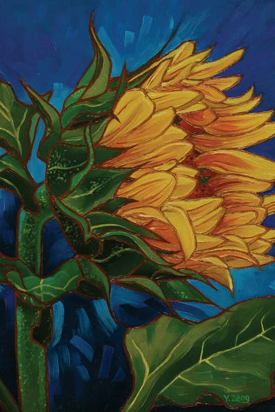 Fine Art Print: Sunflower Oil Painting by Yue Zeng