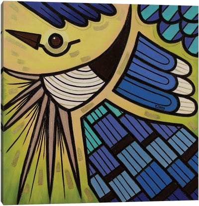Backyard Birds Blue Jay Oil Painting Canvas Art Print - Yue Zeng