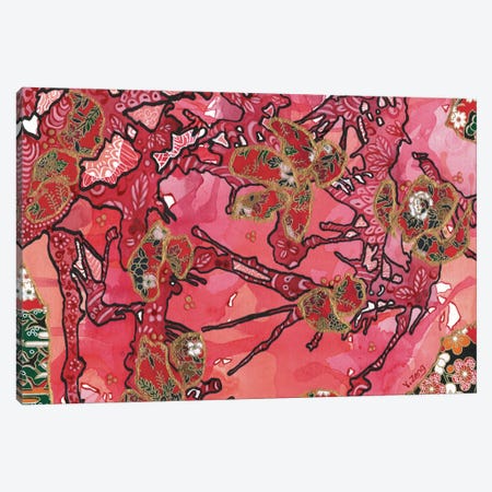 Washi Flowers Mixed Media Collage Canvas Print #YZG138} by Yue Zeng Canvas Wall Art