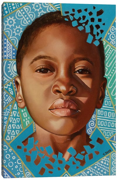 African Girl Portrait Oil Painting Canvas Art Print - Yue Zeng