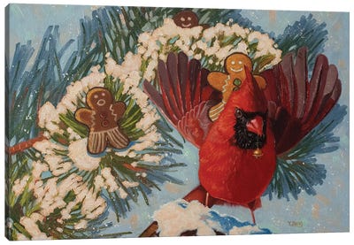 Cardinal Ride Canvas Art Print - Cookie Art