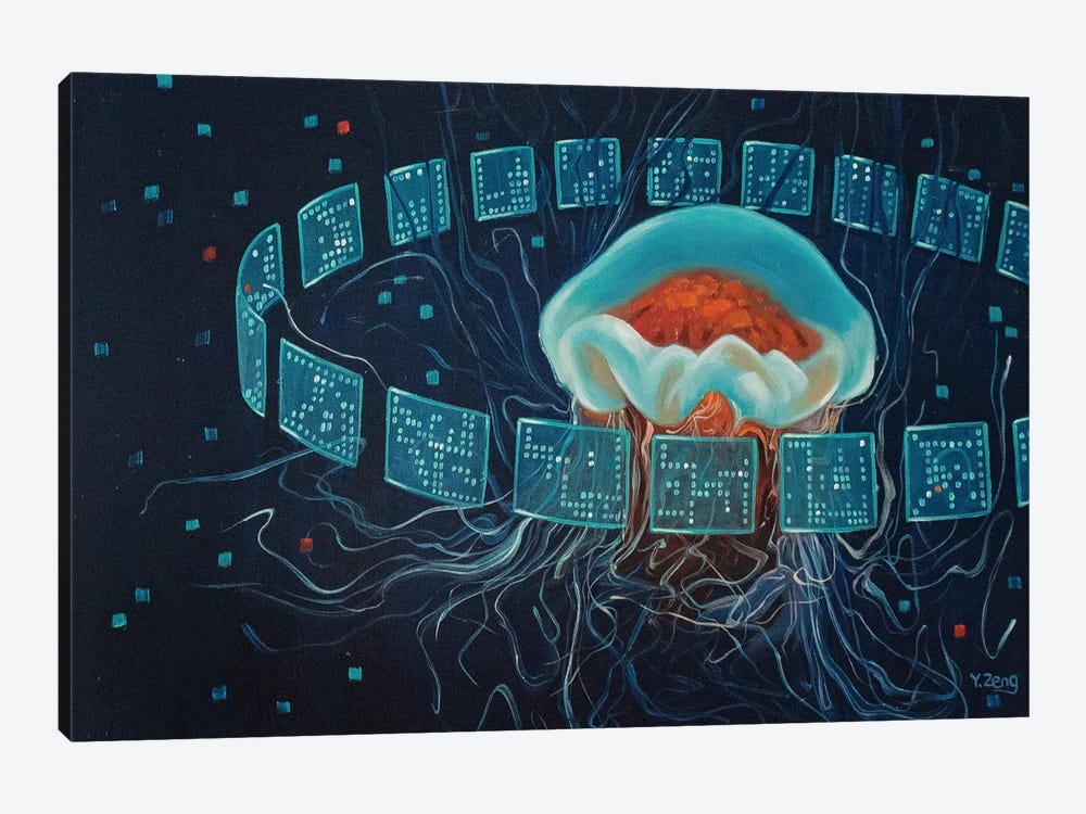 Cyber Jellyfish 1-piece Canvas Art