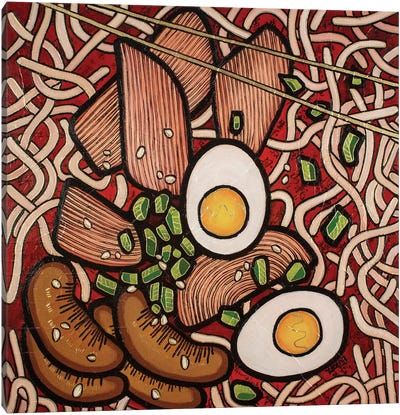 Ramen Noodle Chicken Canvas Art Print - Soup Art
