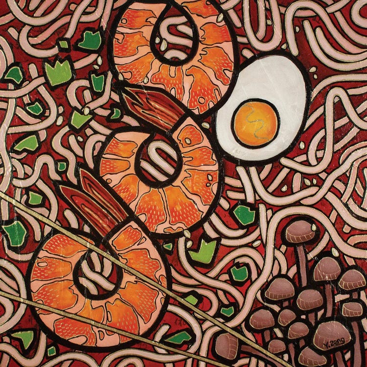 Ramen Noodle Shrimp by Yue Zeng wall art