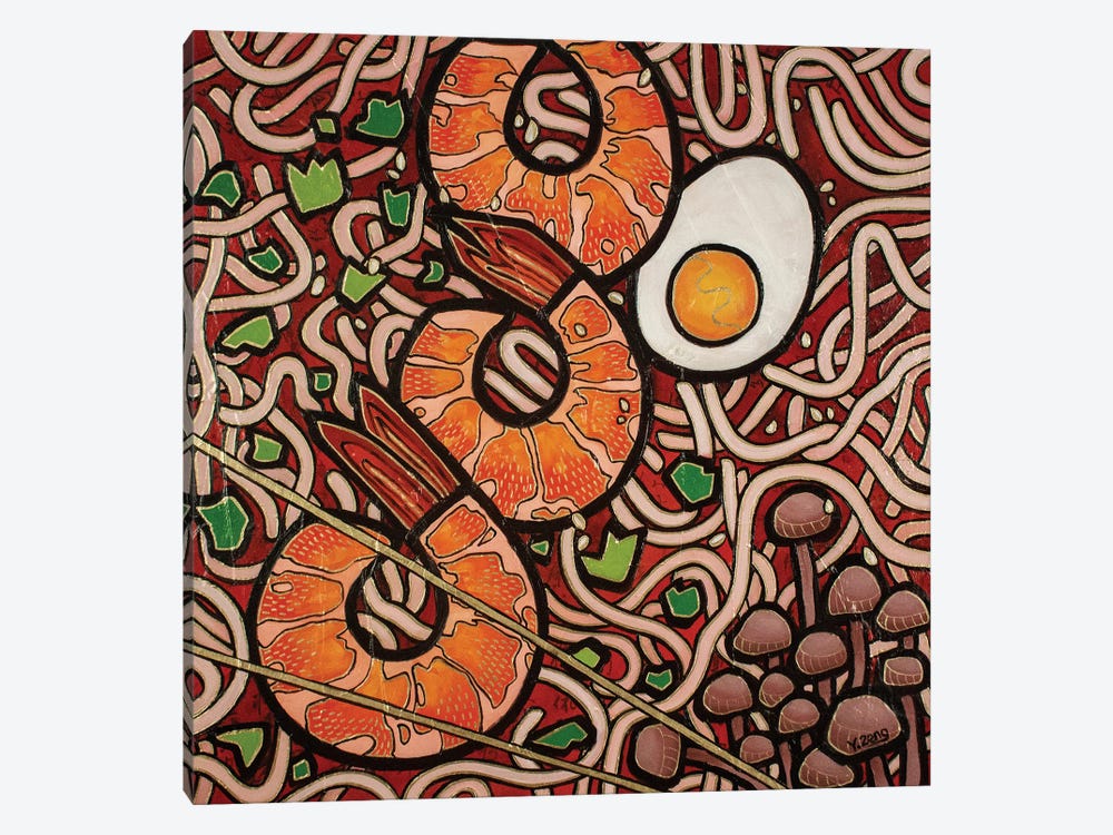 Ramen Noodle Shrimp by Yue Zeng 1-piece Canvas Art