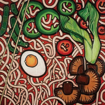 Ramen Noodle Vegetable by Yue Zeng framed wall art