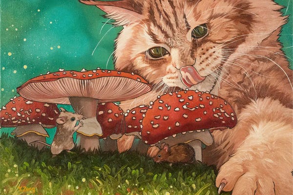 Mice: Mushroom Shelter Fantasy by Yue Zeng