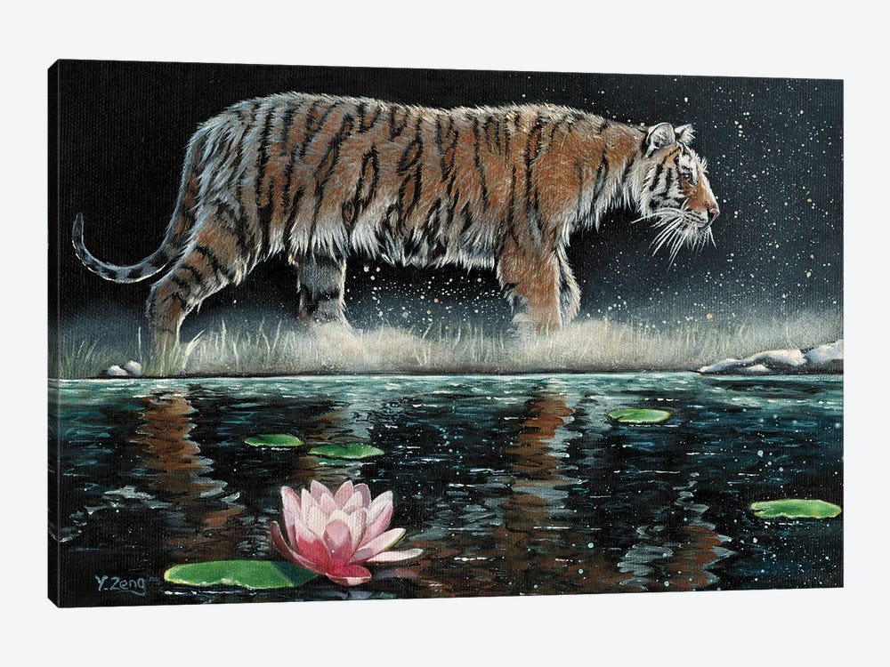 Tiger And Lily by Yue Zeng 1-piece Canvas Art Print
