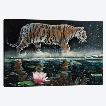 Tiger And Lily Canvas Print #YZG16} by Yue Zeng Canvas Artwork