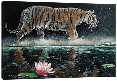 Tiger And Lily Canvas Art Print - Fine Art Safari