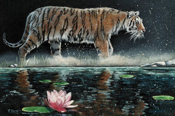 Fine Art Safari: Tiger And Lily by Yue Zeng