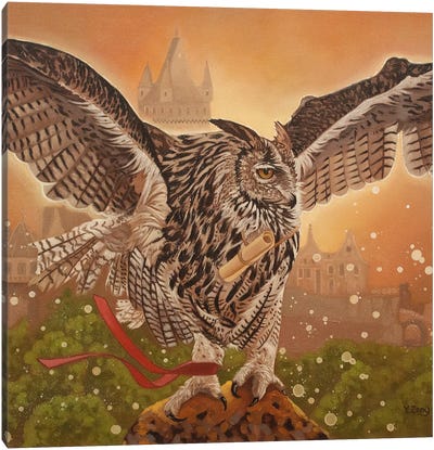 Owl Messenger Fantasy Canvas Art Print - Yue Zeng