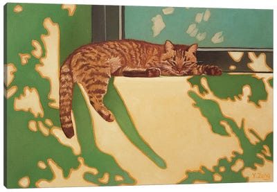 Cat Nap Time Oil Painting Canvas Art Print - Yue Zeng