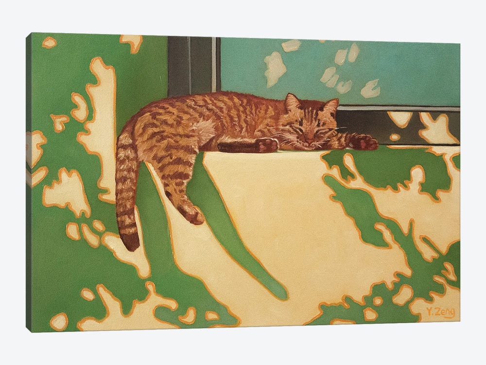 Cat Nap Time Oil Painting by Yue Zeng 1-piece Canvas Print