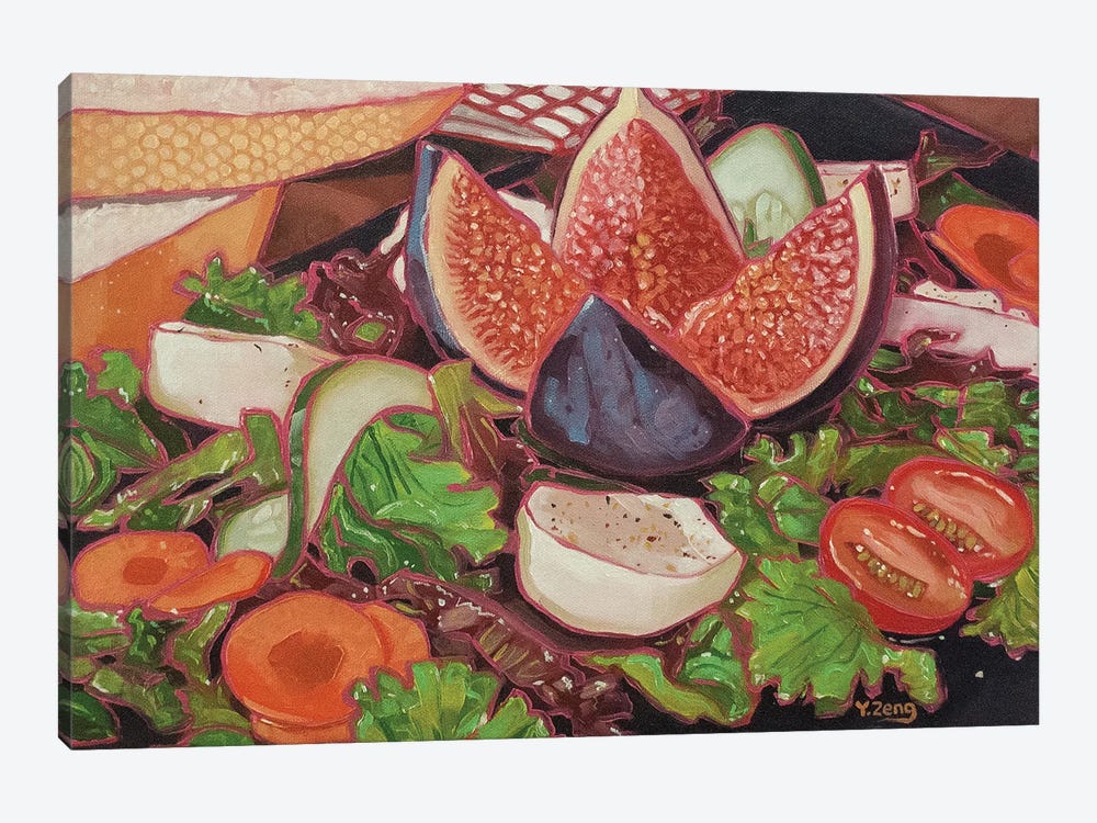 Fig Salad Oil Painting by Yue Zeng 1-piece Canvas Print